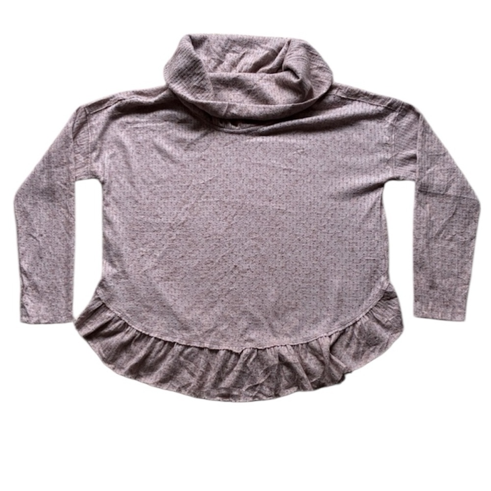 Maeve by Anthropologie Addie Ruffled Hacci Pullover Sweater in Brown Size Small